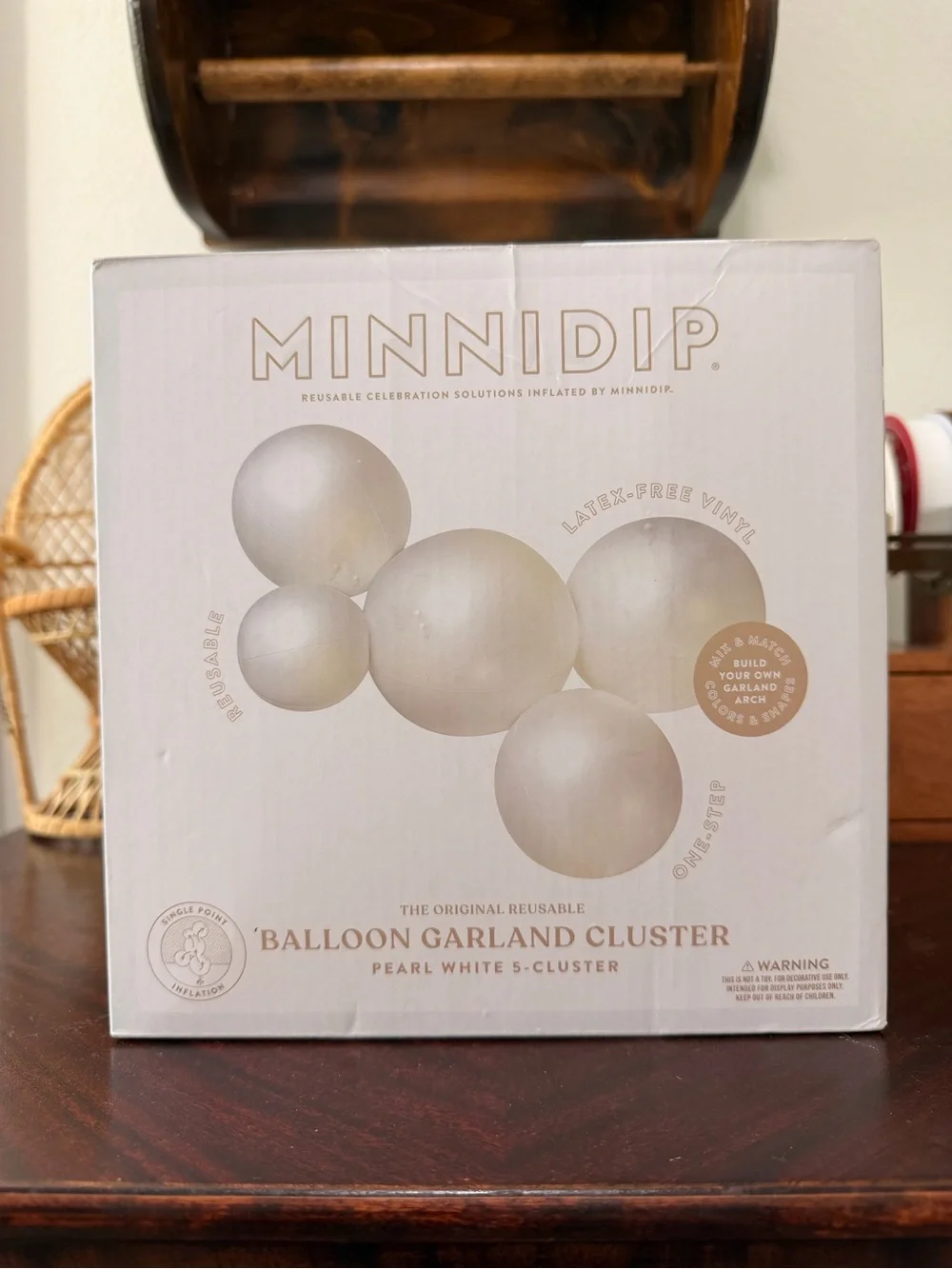 Pearl White Balloon Garland Cluster - Elegant Party Accent